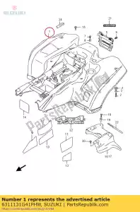 Suzuki 6311131G41PHW fender,rear - Bottom side