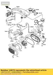 kawasaki 140731197 condotto, filtro dell'aria vn750-a2 - Il fondo
