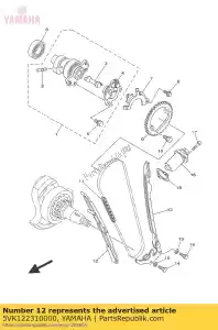 yamaha 5VK122310000 guía, tapón 1 - Lado inferior