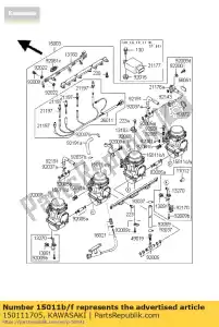 Kawasaki 150111705 carburatore, rh, all'interno - Il fondo