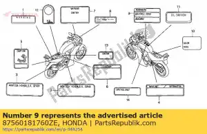 honda 87560181760ZE mark, rijd voorzichtig * typeb * (typeb) - Onderkant