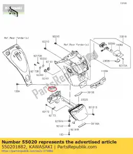 kawasaki 550201882 protezione, fanale posteriore en650aff - Il fondo