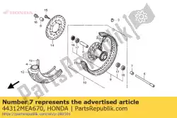 Qui puoi ordinare colletto, l. Fr. Lato ruota da Honda , con numero parte 44312MEA670: