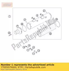 Qui puoi ordinare silenziatore cpl. 2005 da KTM , con numero parte 77005079000: