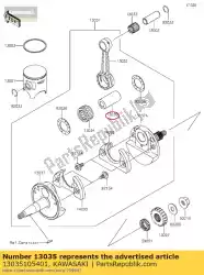 Here you can order the pin-crank from Kawasaki, with part number 13035105401: