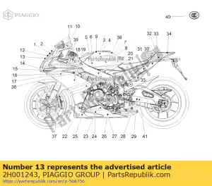 Piaggio Group 2H001243 decalcomania porta targa - Il fondo