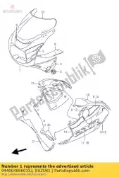 Here you can order the cowling, body from Suzuki, with part number 9440046E6033J: