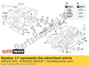 aprilia AP0241381 espárrago m8x28x20 - Lado inferior