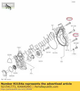 kawasaki 921541773 perno, bridado, 6x30 kle650eff - Lado inferior