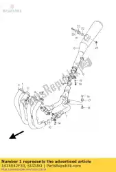Here you can order the pipe comp,exh,r from Suzuki, with part number 1415042F30:
