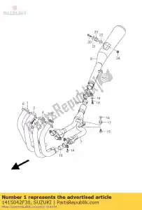 suzuki 1415042F30 pipe comp, exh, r - Il fondo