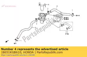 Honda 18651KGB610 tubo a, ai - Lado inferior