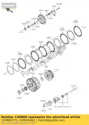 Here you can order the plate-friction from Kawasaki, with part number 130880576: