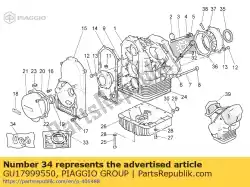 Ici, vous pouvez commander le kit de joint d'huile moteur auprès de Piaggio Group , avec le numéro de pièce GU17999550: