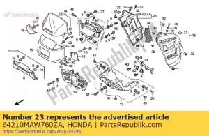 Honda 64210MAW760ZA capot, sous * nh146m * - La partie au fond