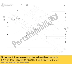 Aprilia AP8121192, Engine pivot pin, OEM: Aprilia AP8121192