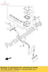 yamaha 5S7258720000 mangueira, freio 1 - Lado inferior