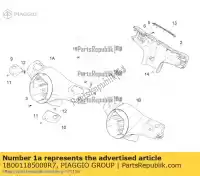 1B001185000R7, Piaggio Group, capa do guidão frontal     , Novo