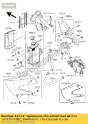 Tutaj możesz zamówić ekran, prawy, bia? Y klx300a6f od Kawasaki , z numerem części 140370047RZ: