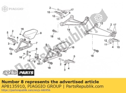 Aprilia AP8135910, Supporto pedana pilota sinistra, OEM: Aprilia AP8135910