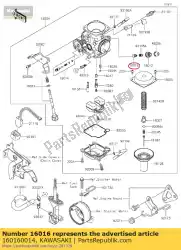 Qui puoi ordinare pistone, avviamento an130b8f da Kawasaki , con numero parte 160160014: