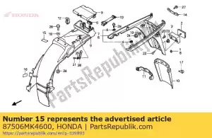 Honda 87506MK4600 marca, precaución de la batería - Lado inferior