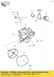 Here you can order the 01 holder,duct from Kawasaki, with part number 132800925: