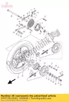 5YPF53810000, Yamaha, Eje, rueda yamaha t 135 2009 2011 2014, Nuevo