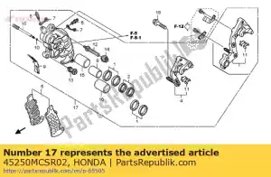 Honda 45250MCSR02 pinza subconjunto, - Lado inferior
