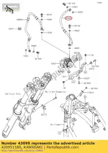kawasaki 430951580 01 mangueira-freio, hu-fr m / cilindro - Lado inferior