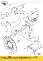 430340095, Kawasaki, uchwyt hamulca, rr ex300bdf kawasaki  ninja z 300 2013 2014 2015 2016 2017 2018, Nowy