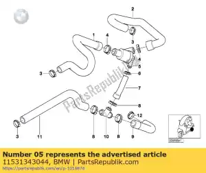 bmw 11531343044 thermostat plus thermostat housing and coolant hoses - Left side