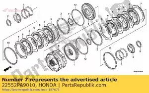 Honda 22552PA9010 plaque, embrayage (2) (2. - La partie au fond