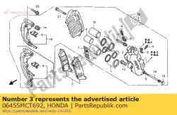 Here you can order the brake pads from Honda, with part number 06455MCT692: