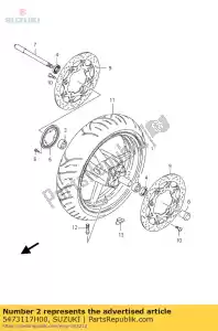 suzuki 5473117H00 entretoise, avant hu - La partie au fond