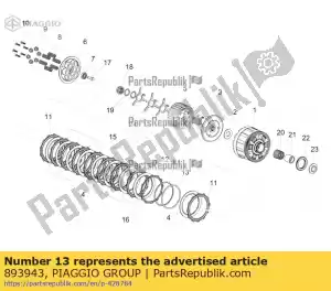 Piaggio Group 893943 spring - Bottom side