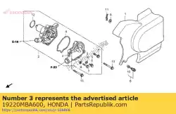 Here you can order the cover assy., water pump from Honda, with part number 19220MBA600: