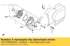 honda 19220MBA600 cover assy., water pump - Bottom side