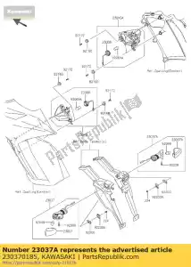 Kawasaki 230370185 lamp-assy-signal,rr,rh - Bottom side