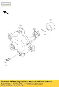 kawasaki 490307507 piasta, rr kvf360-a1 - Dół