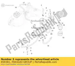 Ici, vous pouvez commander le tuyau de reniflard de cartouche auprès de Piaggio Group , avec le numéro de pièce 656581: