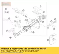 47013001000, KTM, freio de mão cil. cpl. 11mm 03 gasgas husqvarna ktm  sx sxs xc 65 85 105 851714 851916 2003 2004 2005 2006 2007 2008 2009 2010 2011 2012 2014 2015 2016 2017 2018 2019 2020 2021 2022, Novo