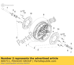 Aprilia 600711, ?rodkowy element dystansowy, OEM: Aprilia 600711