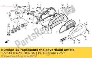 Honda 17261KTF670 tube, drain - Bottom side