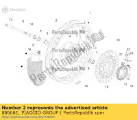 886681, Piaggio Group, buje delantero moto-guzzi v zgulw300;zgulwuc2;zgulw3004; zgulwub2 750 2014 2015 2016, Nuevo