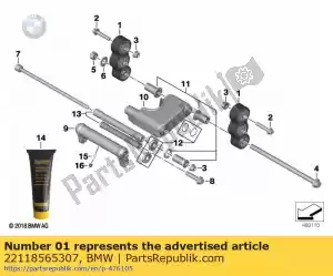 bmw 22118565307 soporte con fijación de goma (hasta 09/2020) - Lado inferior