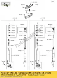 Aqui você pode pedir o tubo-garfo interno, rh, preto zx100 em Kawasaki , com o número da peça 44013028558X: