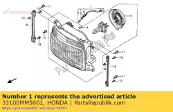 Aqui você pode pedir o montagem leve cabeça em Honda , com o número da peça 33100MM5601: