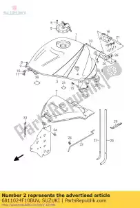 suzuki 6811024F10BUV juego de cintas, combustible t - Lado inferior