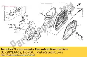 honda 33720MEA652 light assy., licentie - Onderkant